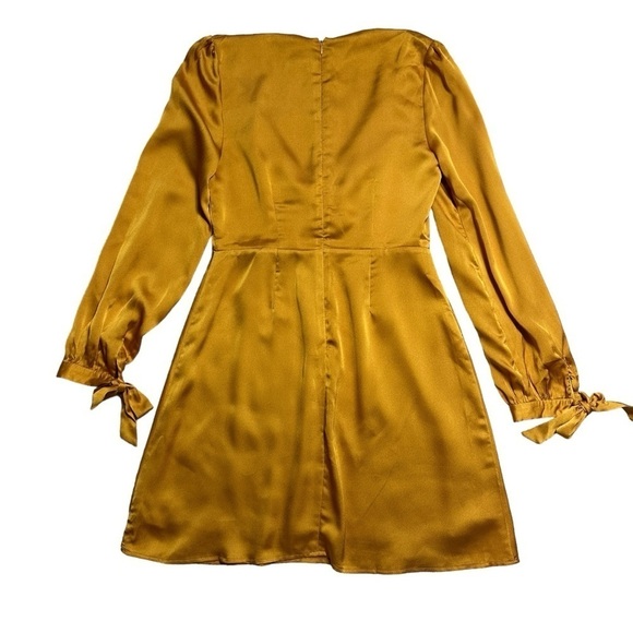 Lost + Wander Golden Yellow Dawn Satin Mini Dress Womens US S - Picture 10 of 10